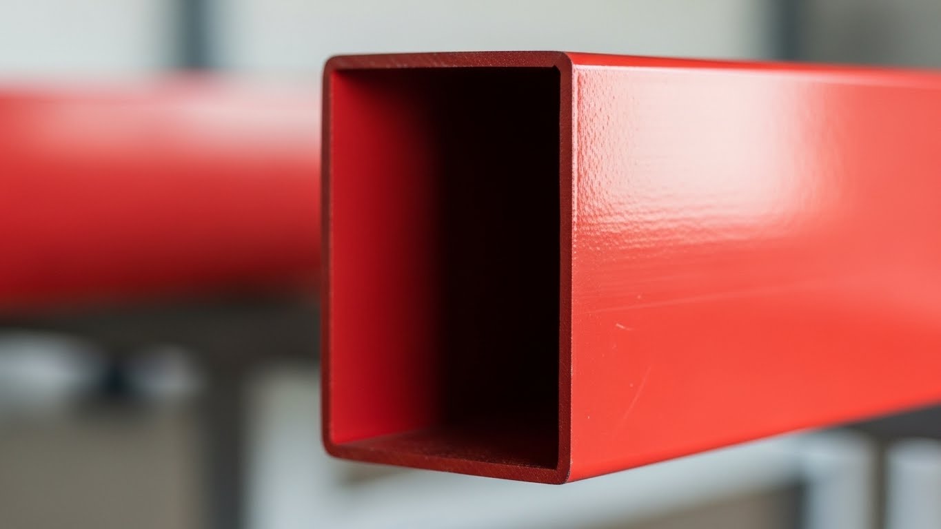 İstanbul deposunda stoklanmış antipas boyalı kutu profil demirleri