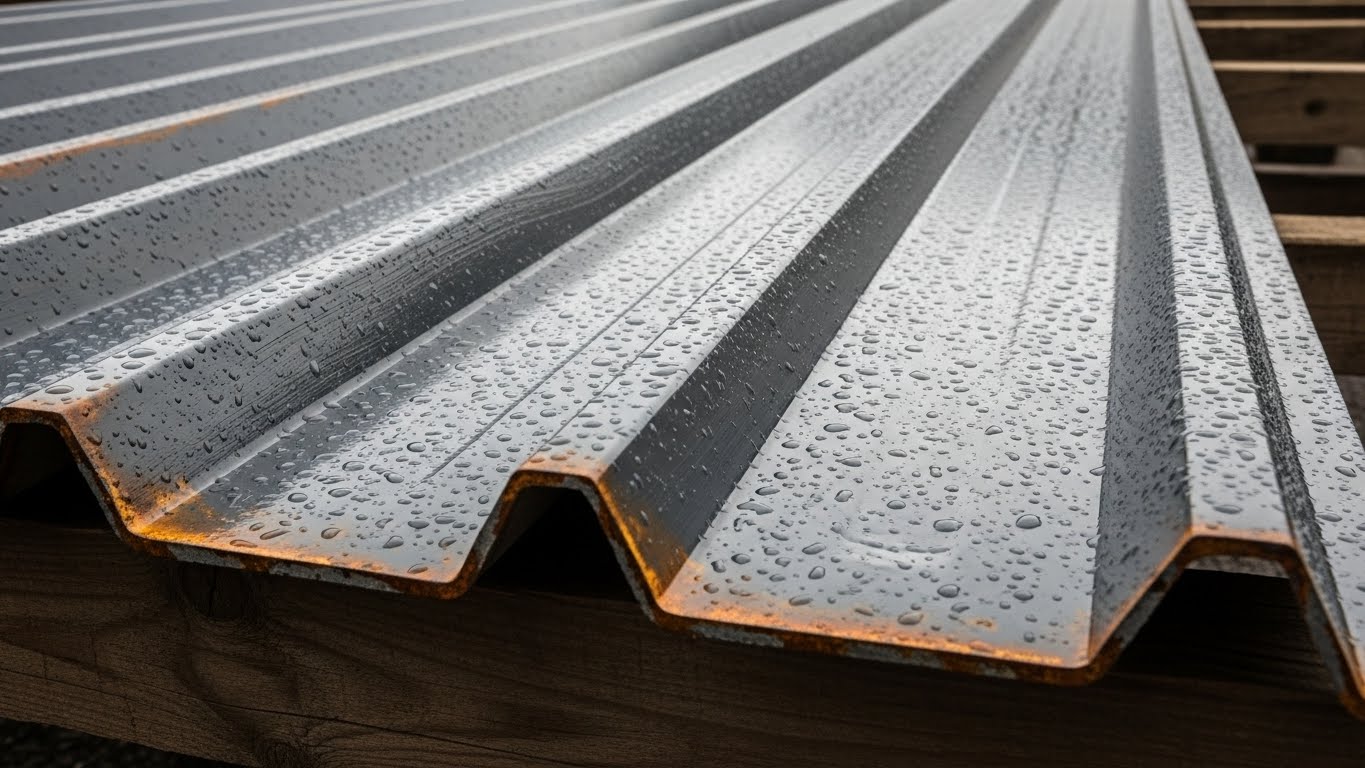 Stoktaki boyalı trapez saclar ve fiyat etiketleri