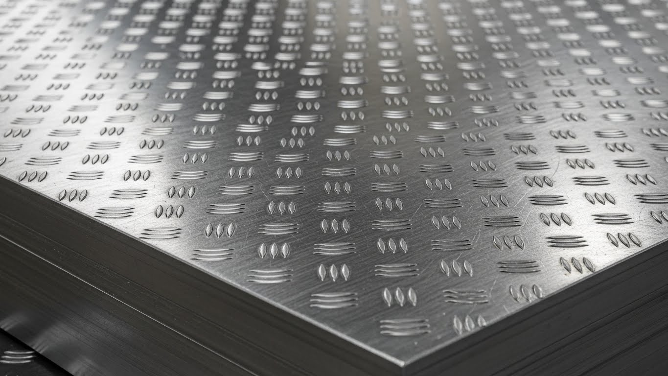 Stok sahasında istiflenmiş baklavalı saclar ve fiyat listesi