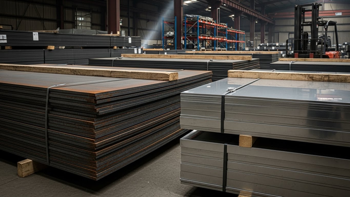 Farklı ebatlarda kesilmiş HRP sac levhalar.