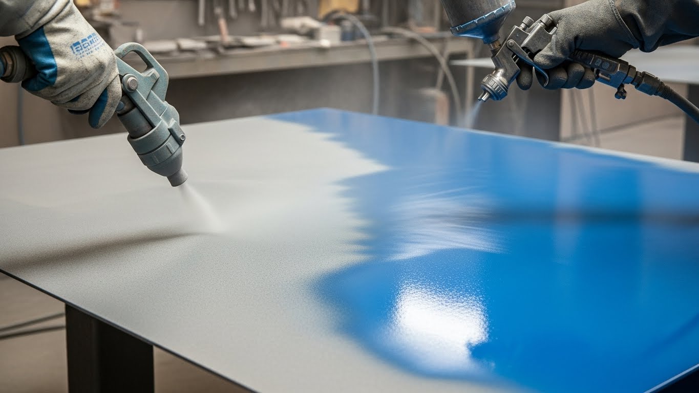 Kumlama Boyama İstanbul Görseli: Endüstriyel tesislerde kumlama boyama uygulaması.