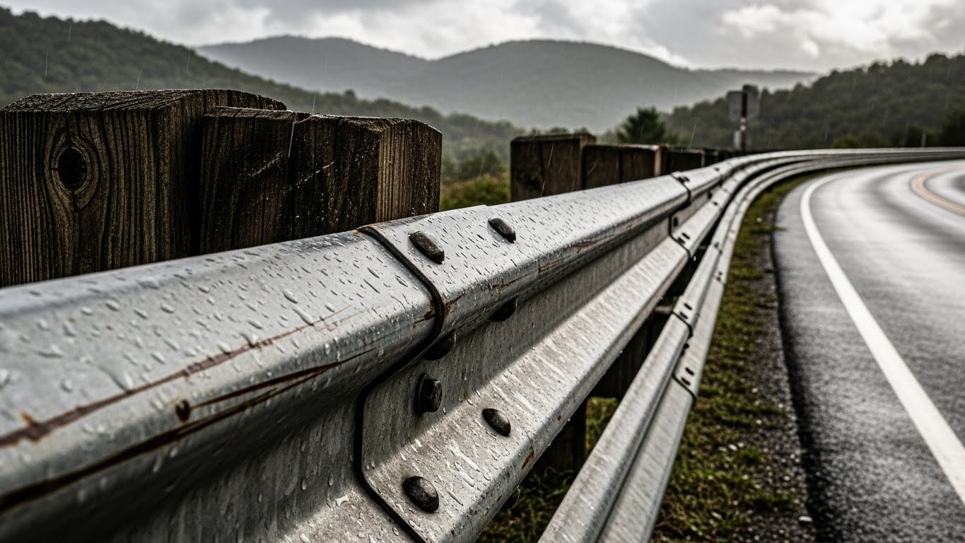 Galvanizli çelik otokorkuluk raylarının depoda stoklanmış görüntüsü