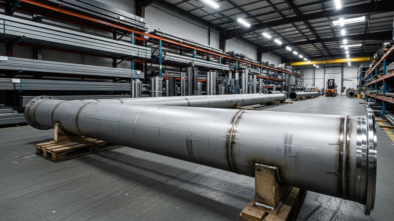 Farklı çap ve et kalınlıklarında istiflenmiş paslanmaz kazan boruları