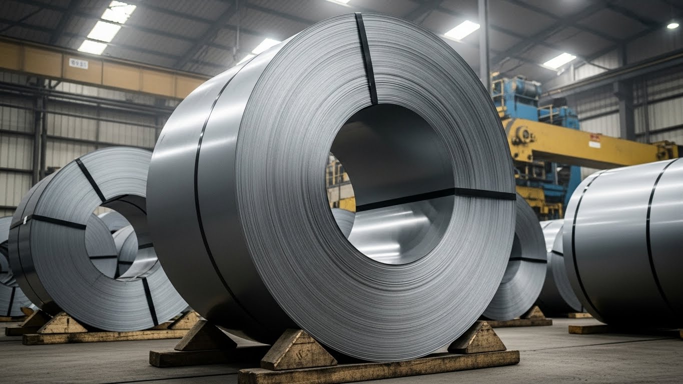 Farklı ebatlarda rulo çelik saclar ve kesim hatları