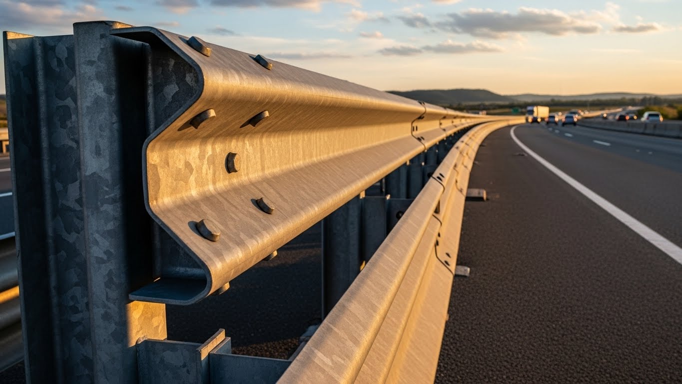 Farklı boyutlarda yol bariyeri rayları ve direklerinin teknik ölçüleri
