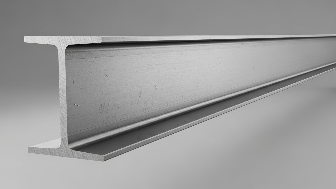 İnşaat alanında vinçle taşınan I kiriş demirler